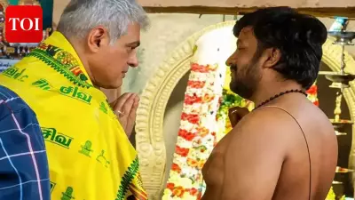 Ajith Kumar Seeks Blessings at Mallikeswarar Temple Ahead of Italian Racing Event