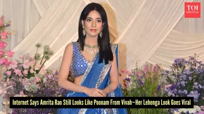 Amrita Rao's Timeless Charm Shines at Wedding in Vivah-Inspired Lehenga
