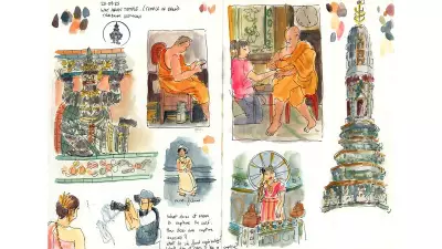 Artist Baljinder Kaur Captures Bangkok Life Through Hand-Drawn Travel Sketchbook