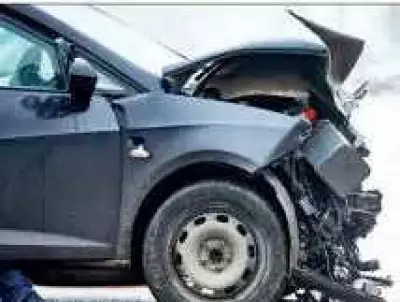 Bengaluru Highway Inferno: Overspeeding Car Rams Truck, Two Injured in Hoskote Blaze