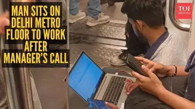 Delhi Metro Viral Photo Sparks Debate on Work Pressure and Hustle Culture
