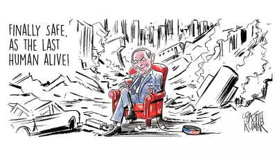 DH Cartoon Satirizes Humanity's End: The Last Human Alive