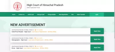 Himachal Pradesh High Court Clerk, Stenographer, Driver Recruitment: Apply by March 28