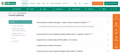 IDBI Bank Recruitment 2026: 1300 Vacancies for Junior Assistant Manager and Assistant Manager Posts