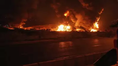 Iran Drone Attack Ignites Massive Fire at Oman's Salalah Port Oil Tanks