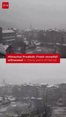 Manali Blanketed in Fresh Snow, Attracts Tourists to the Hills