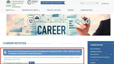 NABARD DA Prelims Result 2026 Released: Check Merit List for Development Assistant Posts