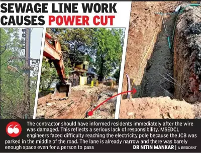 Nagpur Residents Allege Contractor Negligence After Sewage Work Cuts Power