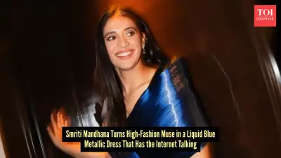 Smriti Mandhana's Futuristic Blue Gown Stuns as Modern Cinderella Fashion Moment