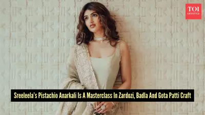 Sreeleela's Pistachio Anarkali: A Masterclass in Modern Festive Fashion