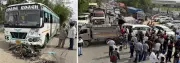 Elderly Man Killed in Scooter-Bus Collision, Family Blocks Road in Protest