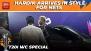 Hardik Pandya Arrives at Wankhede in Sports Car for Team India Nets