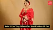 Madhuri Dixit's Vermillion Banarasi Saree Redefines Bridal Elegance