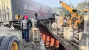 Major Traffic Snarl on NH-44 Near Phillaur After Overturned Truck Blocks Highway