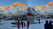Mount Annapurna's Golden Sunrise Moment Captivates Social Media Worldwide
