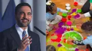 NYC Mayor Zohran Mamdani Promotes Child Care at Holi Event with 2-K Kids