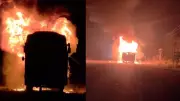 Private Bus Catches Fire in Andhra Pradesh, All 37 Passengers Evacuate Safely