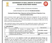 RRB Technician Grade 1 Answer Key 2026 Released Tomorrow: Check Dates, Fees