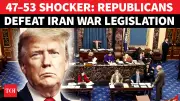 Senate Showdown: GOP Blocks Iran War Powers Resolution in 47-53 Vote, Backing Trump