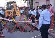 Sinkhole Opens Near Surat Municipal Corporation, Metro Construction Blamed