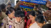Telangana Jagruthi President Kavitha Detained During Hunger Strike Over Demolitions