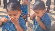 Viral Video: Schoolboy Secretly Eats Lollipop During Prayer Assembly