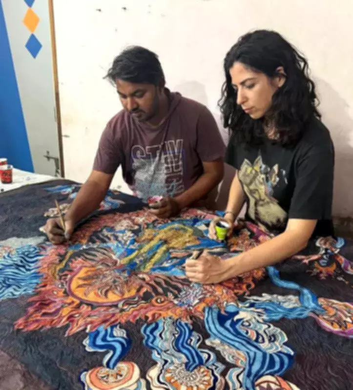 Ahmedabad's GI-Tagged Mata ni Pachedi Inspires Global Artwork for Spain Festival