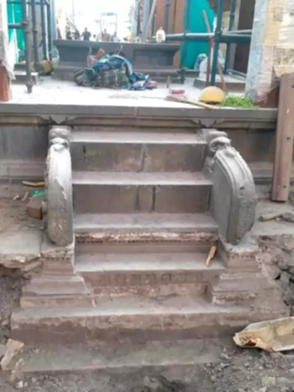 Ancient Stone Steps Unearthed at Mahalaxmi Temple During Conservation Work