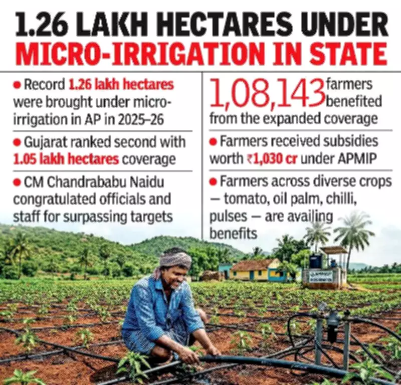 Andhra Pradesh Leads India in Micro-Irrigation with Record 1.26 Lakh Hectares