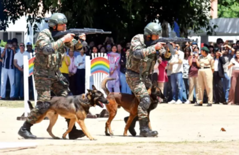 Army Dogs Captivate Crowds at Panjab University Campus Event