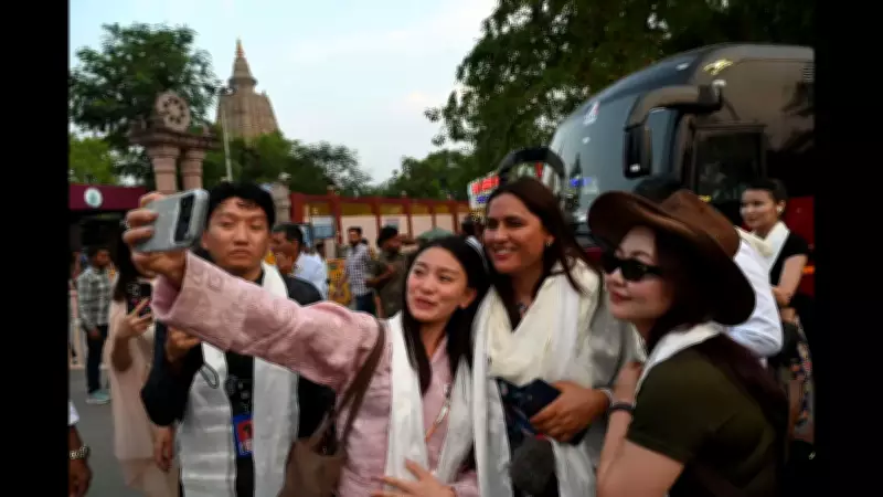 Asian Social Media Influencers Visit Mahabodhi Mahavihara in Gaya