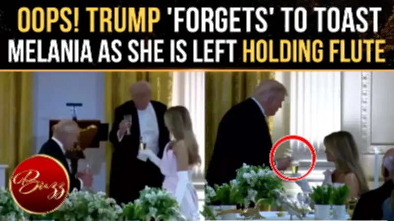 Awkward Moment: Trump Leaves Melania Holding Flute Alone During State Dinner Toast