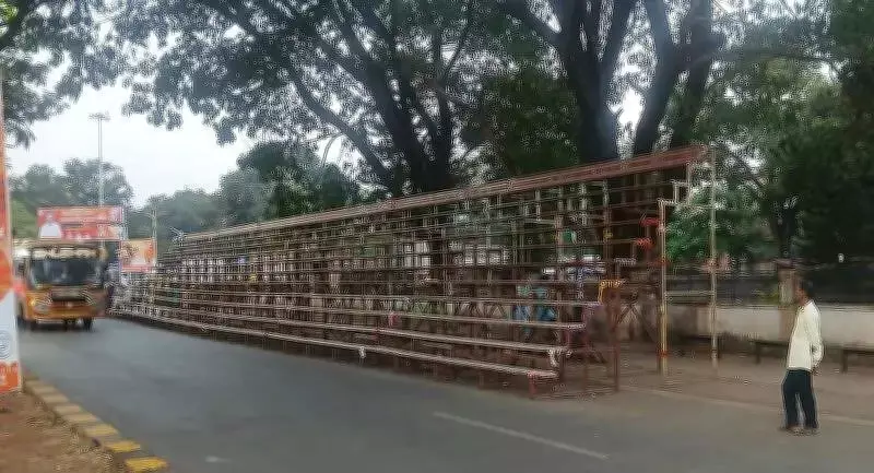 Belagavi Prepares for Grand Shivaji Jayanti Procession with Spectator Gallery