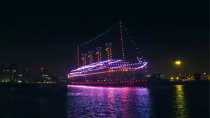 Belfast's Night Sky Illuminated by Titanic Drone Tribute