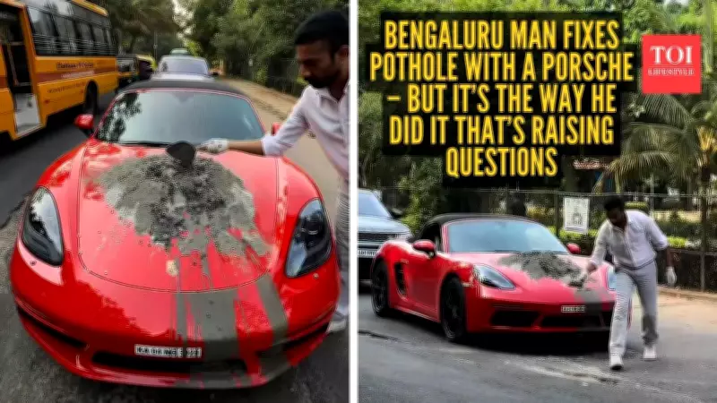 Bengaluru Entrepreneur's Pothole Fix with Porsche Sparks Online Debate