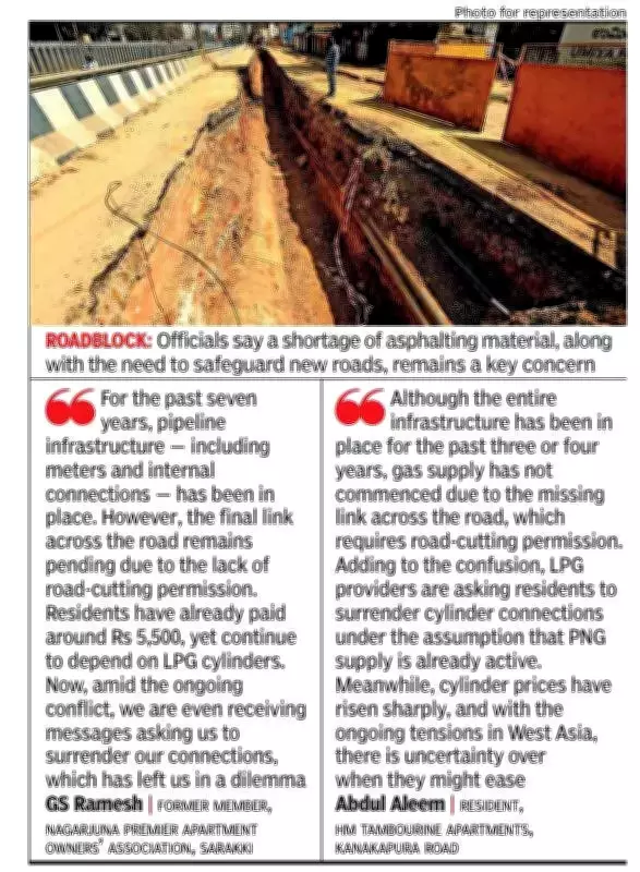 Bengaluru Faces Road-Cutting Surge Amid West Asia Conflict, GAIL Pipeline Delays