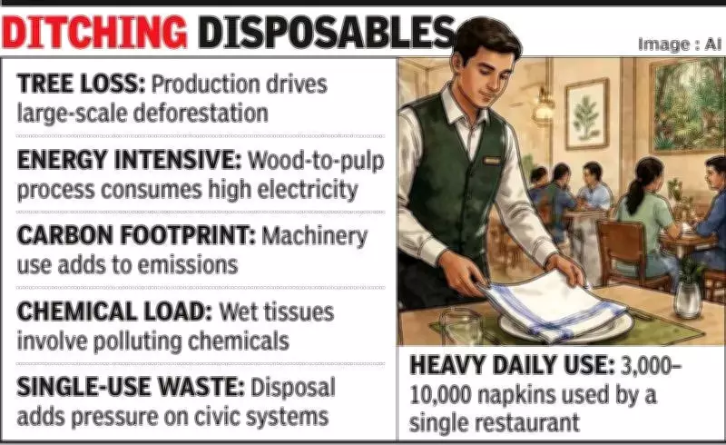 Bhavnagar's Green Revolution: Hotels & Restaurants Ditch Tissues for Cloth Napkins