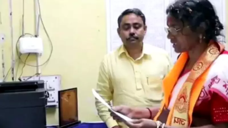 BJP Candidate's Saree Slogan: 'Embodiment of Strength' at Nomination Filing