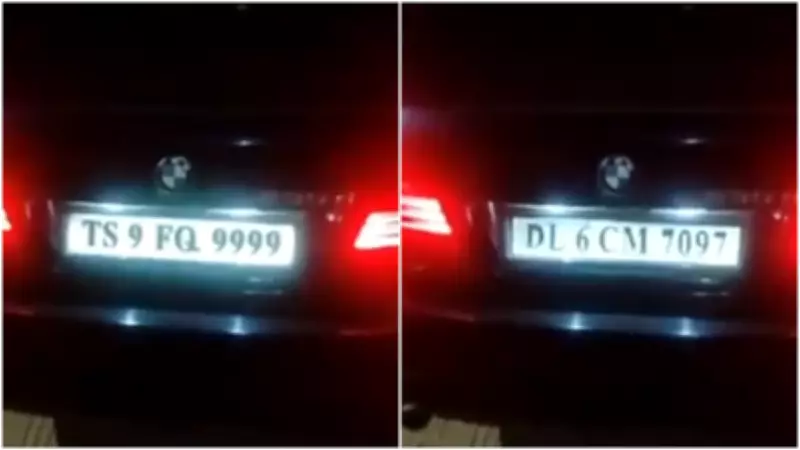 BMW Driver's High-Tech Crime: Flips Number Plate in Seconds During Drunk Driving Check