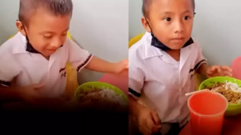 Boy Refuses Meat to Save for His Mother, Wins Hearts Online