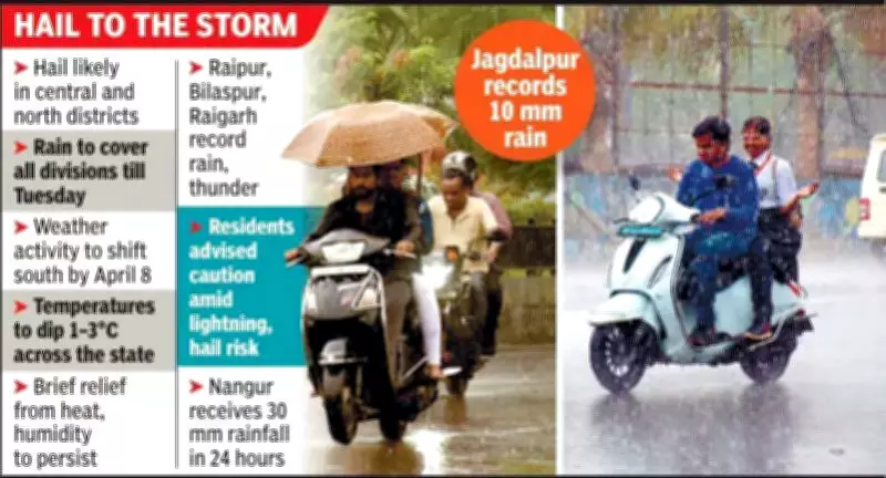 Chhattisgarh Braces for Thunderstorms, Hail, and Temperature Dip Over Next Two Days