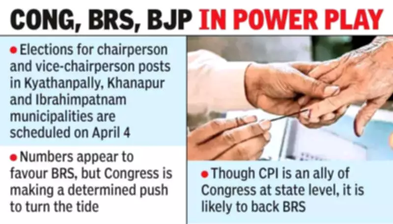 Congress, BRS, BJP Ramp Up Political Maneuvering for Telangana Municipal Posts