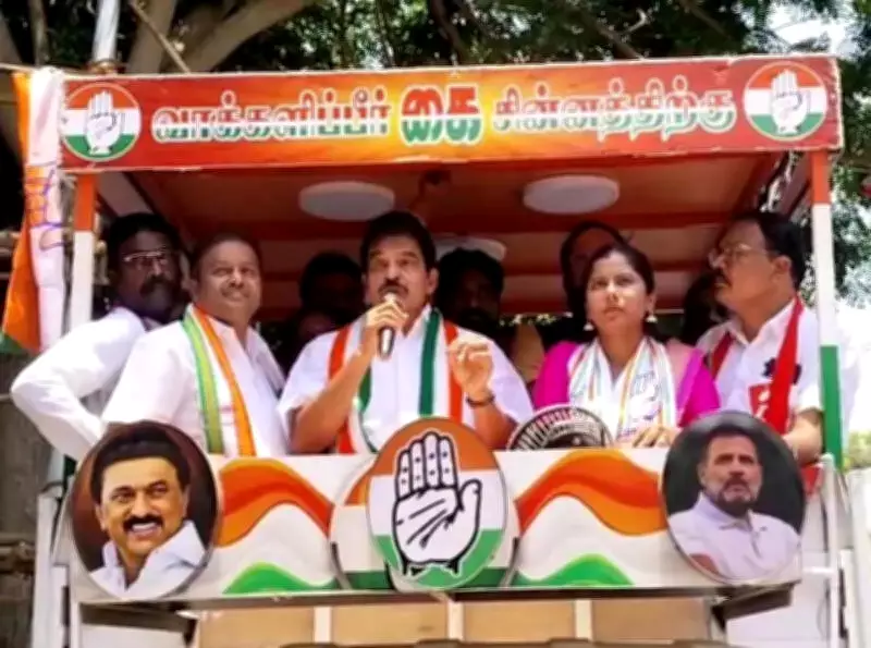 Congress Leader Accuses BJP of Trying to Enslave Tamil Nadu People