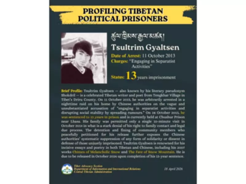 CTA Spotlights Tibetan Political Prisoner Tsultrim Gyaltsen Before 2026 Release