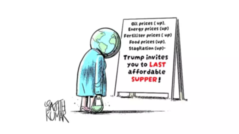 DH Cartoon Satirizes India's Soaring Food Prices as 'Last Affordable Supper'