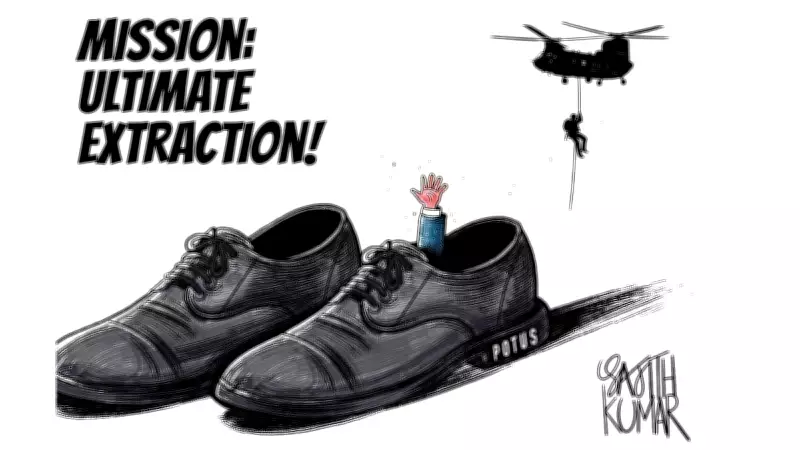 DH Toon Satirizes 'Mission: Ultimate Extraction' in Political Cartoon