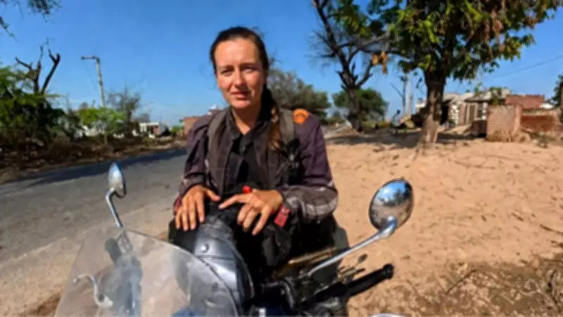 Dutch Solo Biker's Surprise Welcome in Rural Haryana Goes Viral