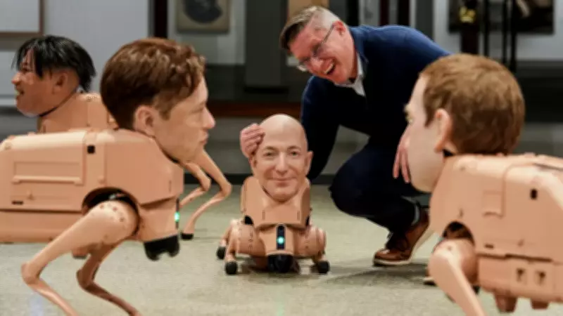 Elon Musk, Jeff Bezos, Mark Zuckerberg Robot Dogs Create AI Art at Berlin Gallery