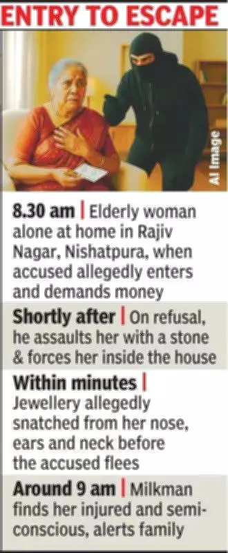 Ex-Policeman's Wife Attacked, Robbed in Bhopal Home by Suspected Construction Worker