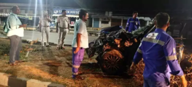 Four Killed as Overspeeding Car Hits Pedestrians, Truck in Vizianagaram